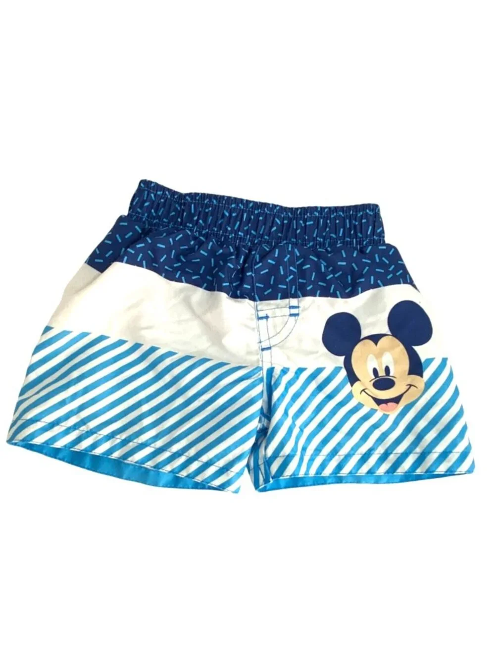 Disney Baby Boy's Blue Mickey Mouse Colorblock Beach Swim Trunks Size 6-9 Months